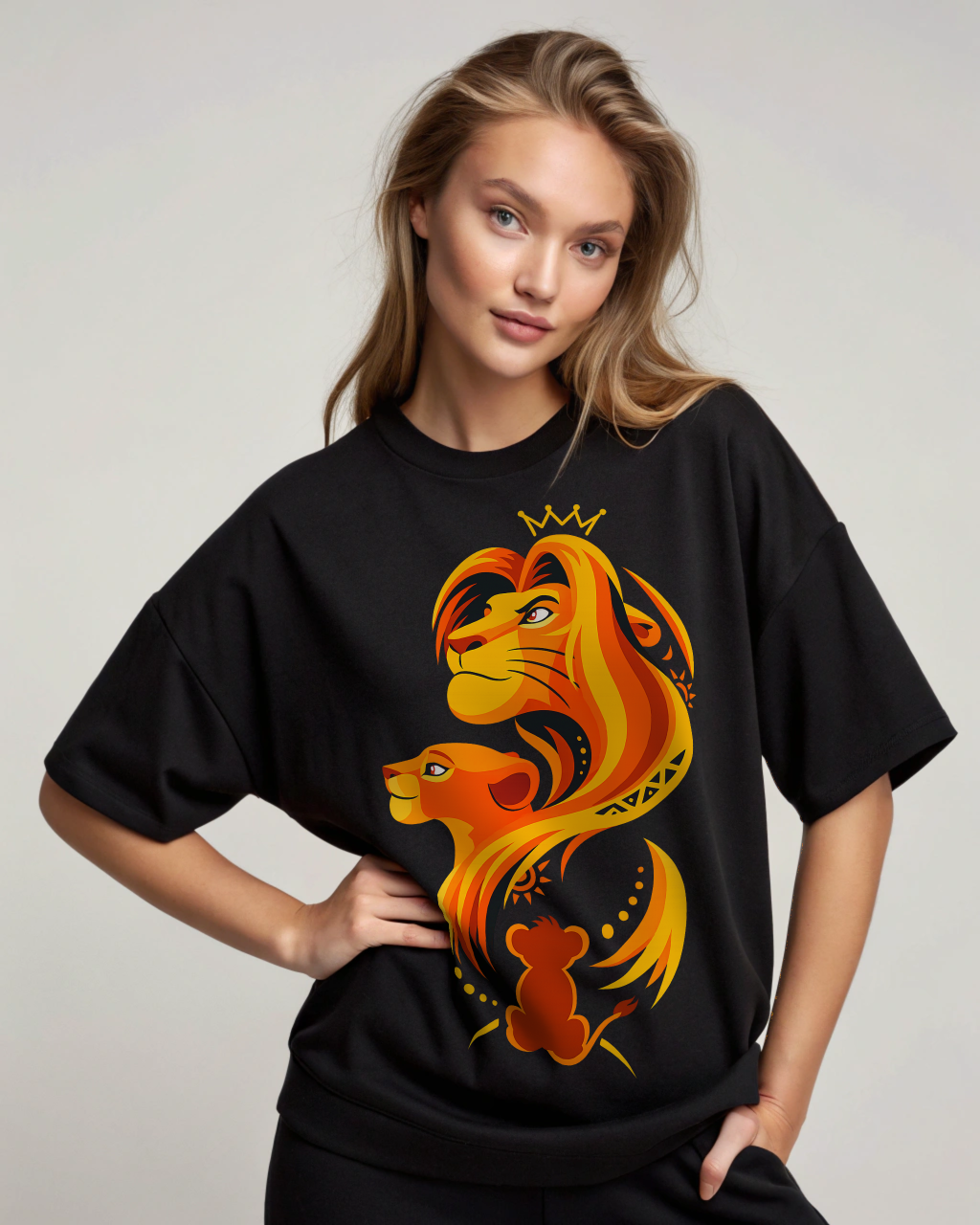 Lion Family Premium Quality Terry Oversized Tee