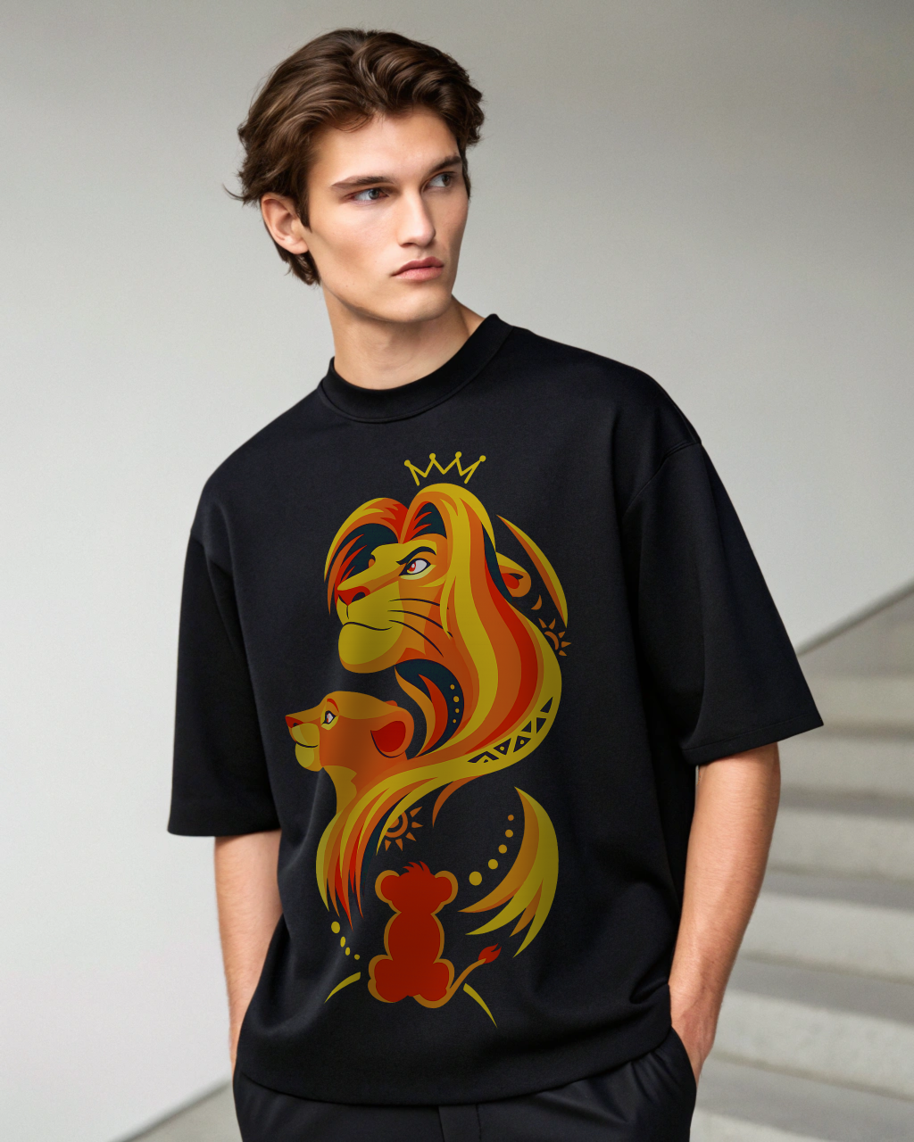 Lion Family Premium Quality Terry Oversized Tee