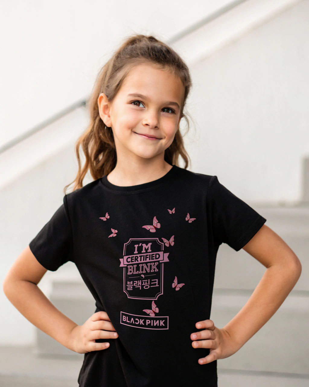 I'm Certified Blink Girl's Crew Neck T-Shirt | Black Pink