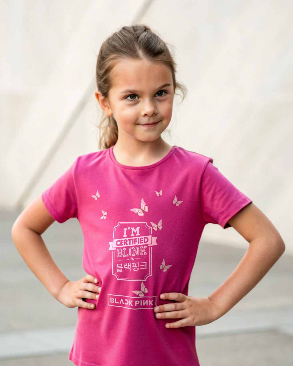 I'm Certified Blink Girl's Crew Neck T-Shirt | Black Pink