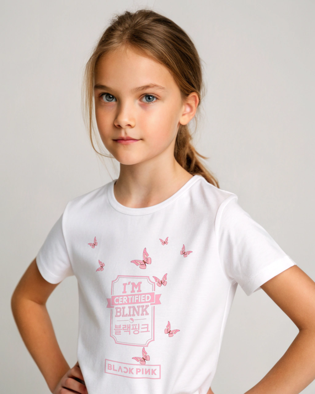 I'm Certified Blink Girl's Crew Neck T-Shirt | Black Pink
