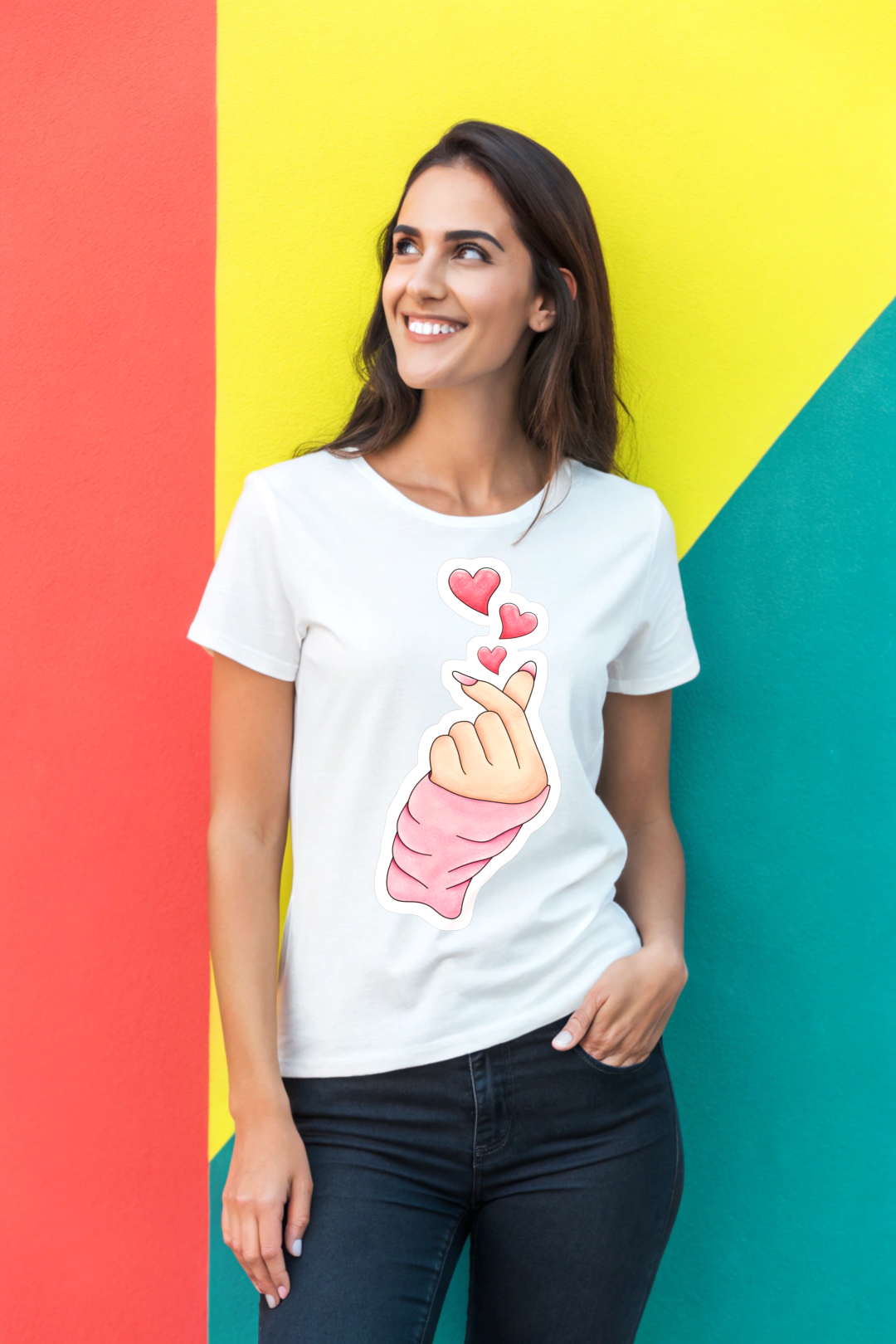 Korean Heart emoji T-shirt For Women